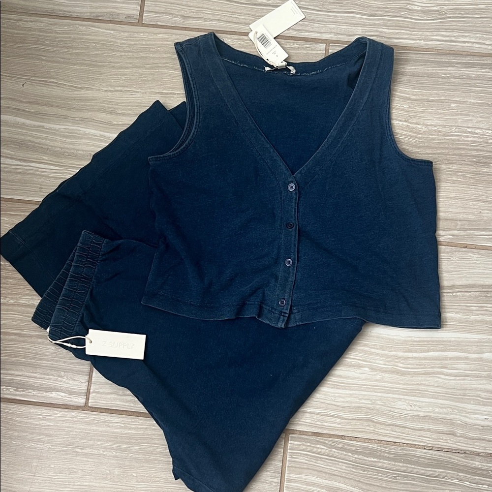 NWT Z Supply Jersey Denim Set